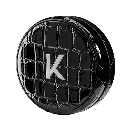 classic kelly white classic kelly refill case featuring glossy black leather for a timeless design.