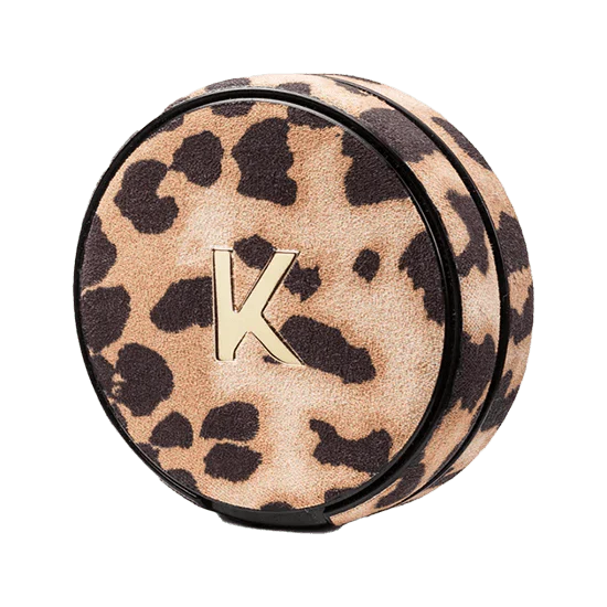 bold kelly white leopard kelly refill can featuring a fierce leopard-print design.