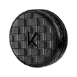 elegant kelly white weekend kelly refill case crafted from black woven leather with a checkered texture.