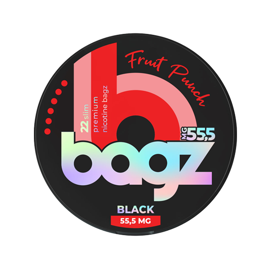 bagz fruit punch black 55.5mg nicotine pouches