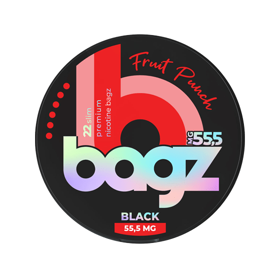bagz fruit punch black 55.5mg nicotine pouches