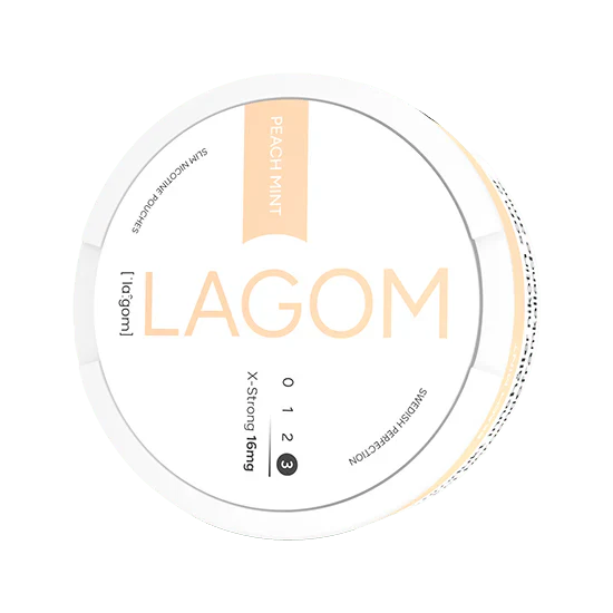 lagom peach mint x-strong 16mg nicotine pouches  