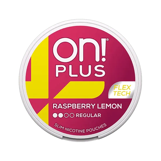 on plus raspberry lemon normal regular nicotine pouch  